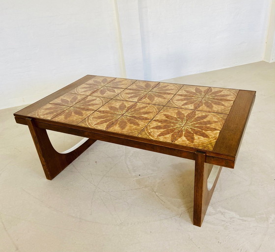 Image 1 of Vintage Danish Mid Century Teak & Ceramic Coffee Table 1960S