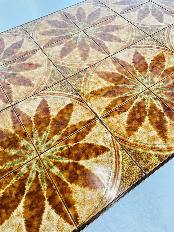 Image 1 of Vintage Danish Mid Century Teak & Ceramic Coffee Table 1960S