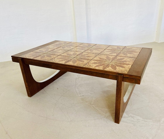 Image 1 of Vintage Danish Mid Century Teak & Ceramic Coffee Table 1960S