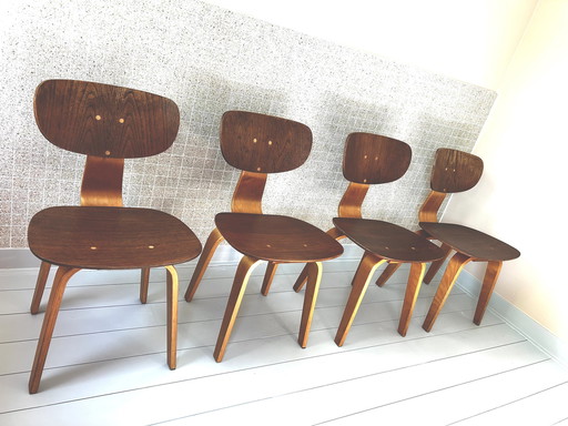 4x Pastoe Dining Chairs Sb02 by Cees Braakman