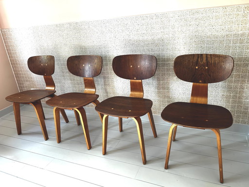 4x Pastoe Dining Chairs Sb02 by Cees Braakman