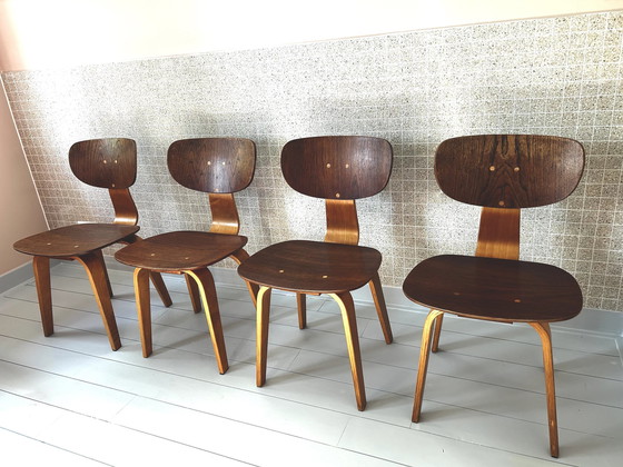 Image 1 of 4x Pastoe Dining Chairs Sb02 by Cees Braakman