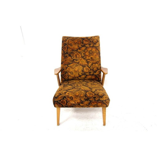 Scandinavian vintage beechwood armchair, Sweden 1950