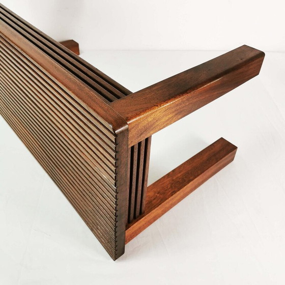 Image 1 of Vintage solid rosewood bench, Denmark 1980