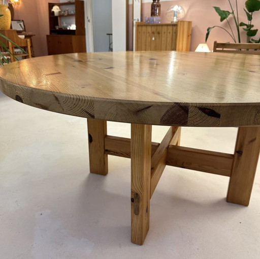 Round Dining Table By Roland Wilhelmsson - Swedish Pine, 1970 | Karl Andersson & Söner