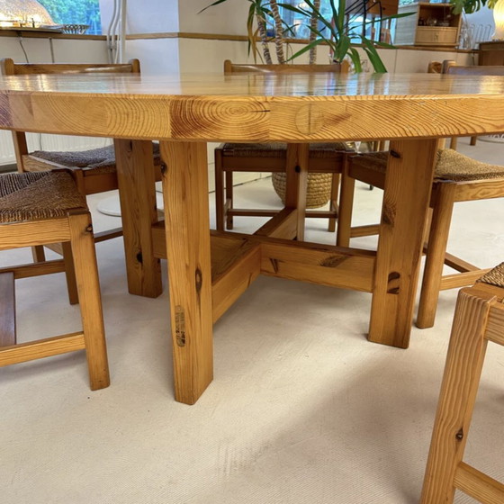 Image 1 of Round Dining Table By Roland Wilhelmsson - Swedish Pine, 1970 | Karl Andersson & Söner