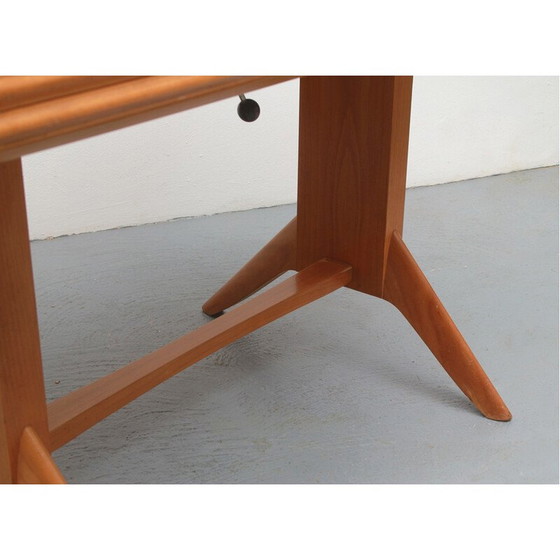 Image 1 of Vintage cherry wood adjustable coffee table for Wilhelm Renz, 1950s