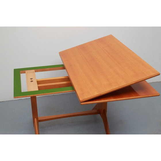 Image 1 of Vintage cherry wood adjustable coffee table for Wilhelm Renz, 1950s