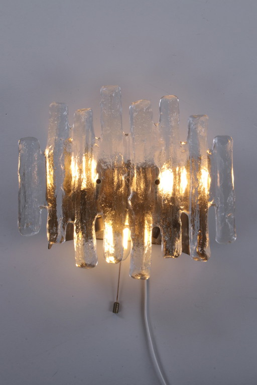 Large glass wall lamp made by J.T. Kalmar,1960s