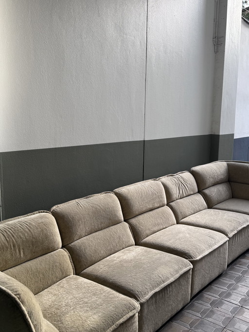 Vintage Modular Sofa Teddy Fabric 6 Pcs
