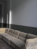 Vintage Modular Sofa Teddy Fabric 6 Pcs