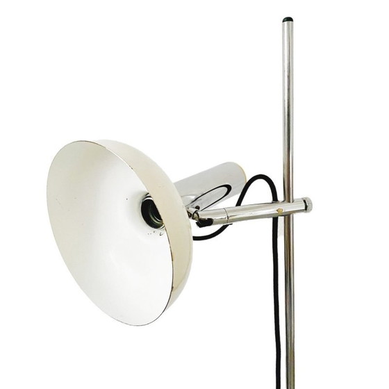 Image 1 of Mid - Century adjustable floor lamp chrome white 1960's