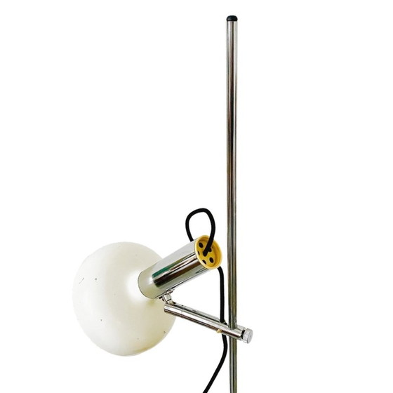 Image 1 of Mid - Century adjustable floor lamp chrome white 1960's