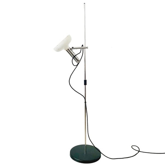 Image 1 of Mid - Century adjustable floor lamp chrome white 1960's