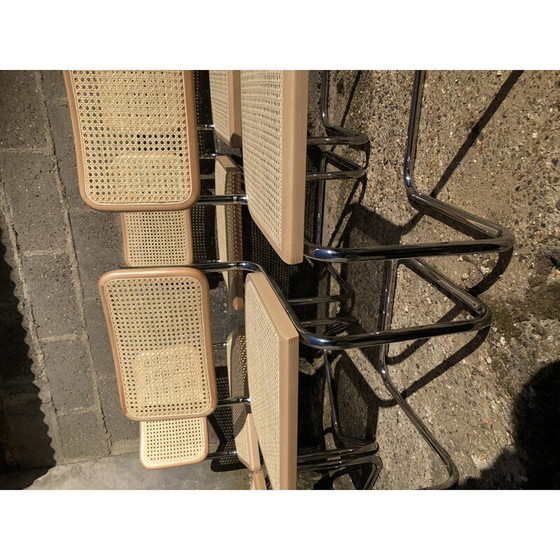 Image 1 of Set of 6 vintage black B32 Cesca chairs by Marcel Breuer, Italy
