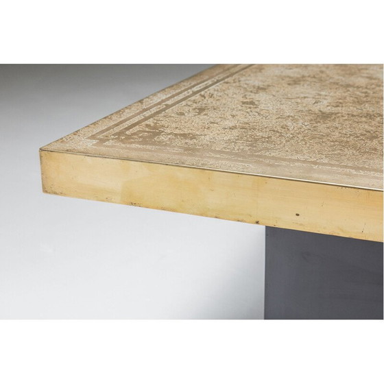 Image 1 of Vintage hollywood regency coffee table in brass by George Mathias, Belgium 1970