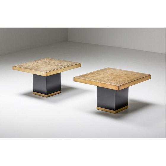 Image 1 of Vintage hollywood regency coffee table in brass by George Mathias, Belgium 1970