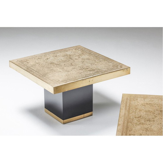 Image 1 of Vintage hollywood regency coffee table in brass by George Mathias, Belgium 1970