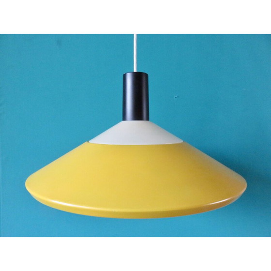 Image 1 of Vintage yellow metal suspension lamp by Louis Poulsen, Denmark 1960