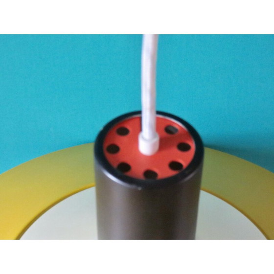 Image 1 of Vintage yellow metal suspension lamp by Louis Poulsen, Denmark 1960