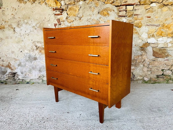 Image 1 of Mid-Century, Vintage, Oak Chest Of Drawers 1970’S