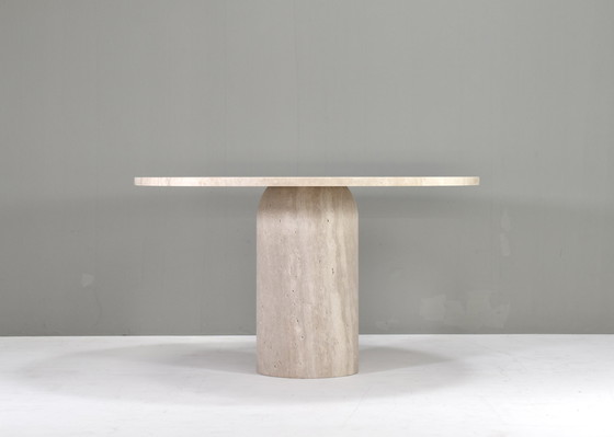 Image 1 of Exquisite Round Travertine Dining Table