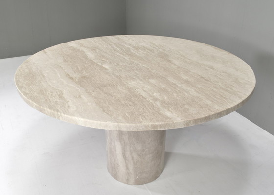 Image 1 of Exquisite Round Travertine Dining Table