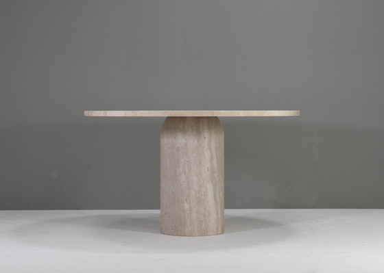 Image 1 of Exquisite Round Travertine Dining Table