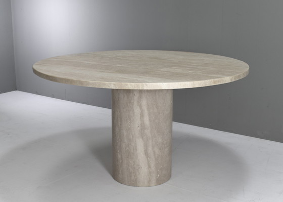 Image 1 of Exquisite Round Travertine Dining Table