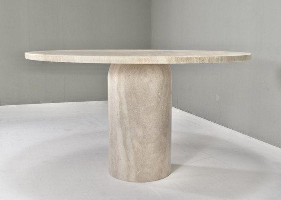 Image 1 of Exquisite Round Travertine Dining Table