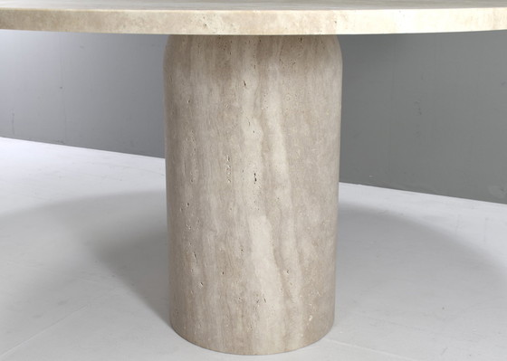 Image 1 of Exquisite Round Travertine Dining Table