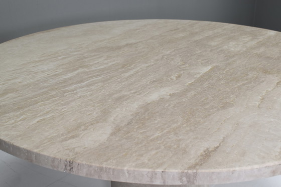 Image 1 of Exquisite Round Travertine Dining Table