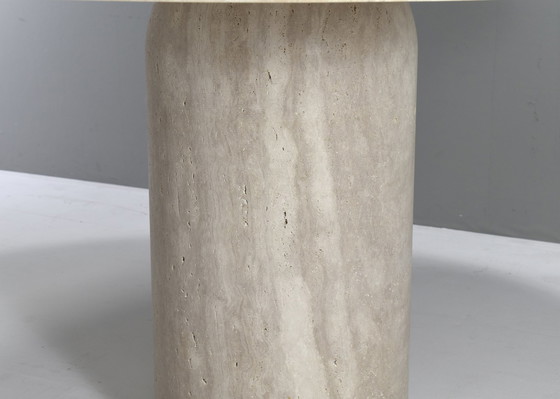 Image 1 of Exquisite Round Travertine Dining Table