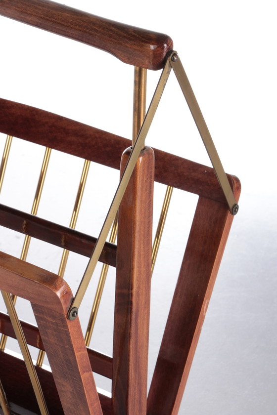 Image 1 of Cesare Lacca Design Magazine rack Walnut 1960, Italy