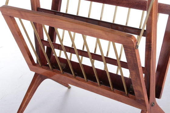 Image 1 of Cesare Lacca Design Magazine rack Walnut 1960, Italie