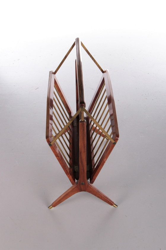 Image 1 of Cesare Lacca Design Magazine rack Walnut 1960, Italie