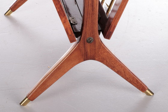 Image 1 of Cesare Lacca Design Magazine rack Walnut 1960, Italie