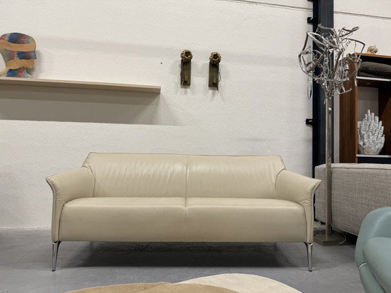 Image 1 of Leolux Mayon 3 Seater Sofa Bimardo Leather Pebble