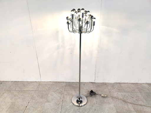 Lampadaire spoutnik chromé vintage, 1970