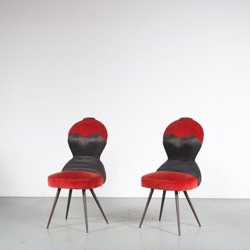 1950s Bust Shaped Side Chairs from France