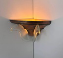 2X Art Deco Corner Sconce, Copper And Glass, France 1930