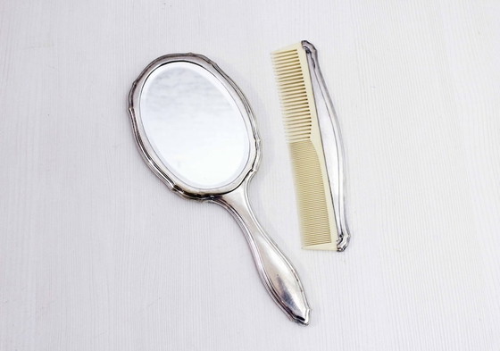 Image 1 of Silver hand mirror 