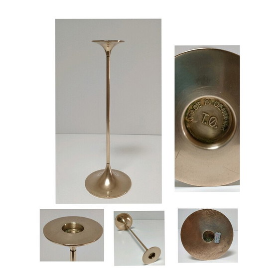 Image 1 of Vintage solid brass candlestick model Hi Fi by Max Bruël for Torben Orskov, Denmark 1970