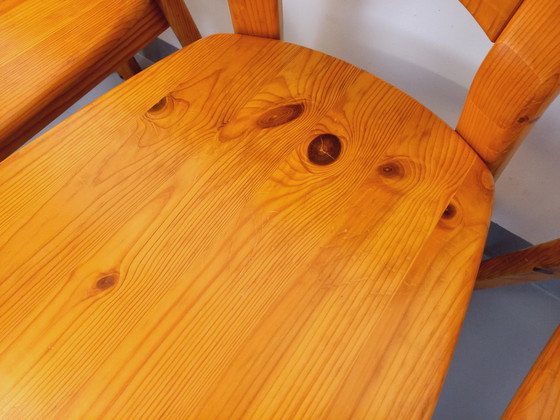 Image 1 of Suite Of 4 Vintage Pine Chairs From The 70s