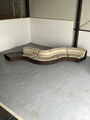 Reserved Rare Serpentine Modular 'Bogo' Sofa By Carlo Bartoli For Rossi Di Albizzate In Suede And Leather, 1970S Italian Exclusi