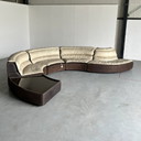 Reserved Rare Serpentine Modular 'Bogo' Sofa By Carlo Bartoli For Rossi Di Albizzate In Suede And Leather, 1970S Italian Exclusi