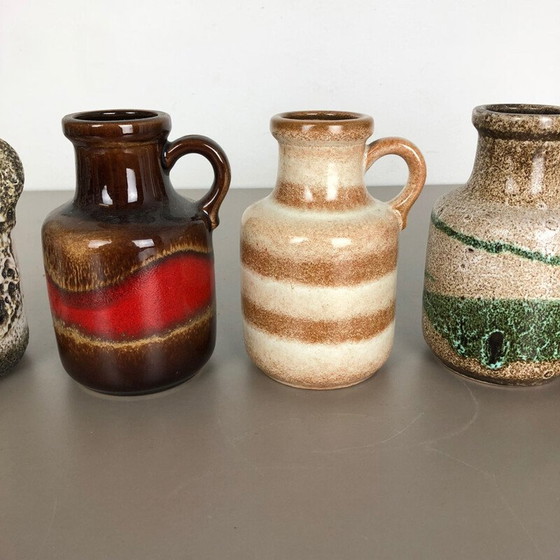 Image 1 of Set di 5 vasi in ceramica vintage di Scheurich, Germania 1970
