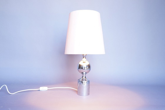 Image 1 of Vintage silver Hollywood Regency ball lamp, 1970s