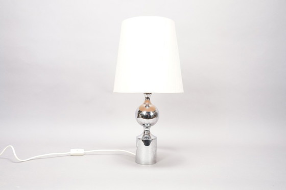Image 1 of Vintage silver Hollywood Regency ball lamp, 1970s