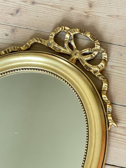 Mirror Oval Leaf Gold